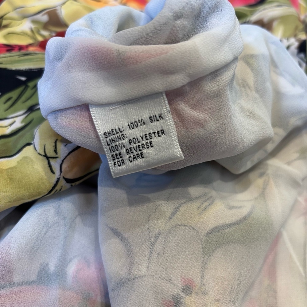 Talbots Vintage Silk MIDI Skirt size 12 Floral lined - Picture 11 of 12